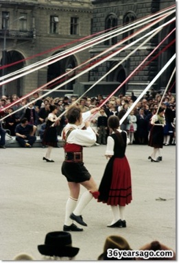 Austrian folk dancers in costume