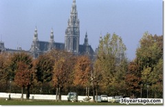 Rathaus and autumn park setting