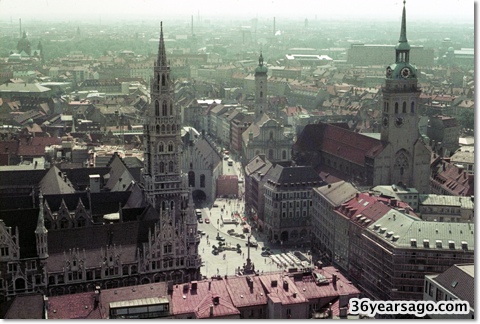 View of Marienplatz and City Center