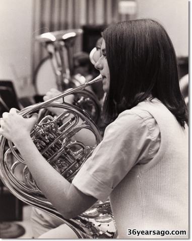 Phi Mu Alpha horn player Colleen 1970